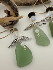 Sea Glass Angel Christmas Ornament:  Coastal Beach Decor