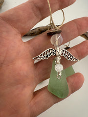 Sea Glass Angel Christmas Ornament:  Coastal Beach Decor