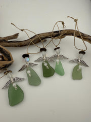 Sea Glass Angel Christmas Ornament:  Coastal Beach Decor