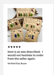 Sea Glass Friendship Ornament, Friends are like Stars, Personalized BFF Group Gift, Handmade Wooden Art