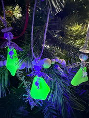 Sea Glass Angel Christmas Ornament:  Coastal Beach Decor