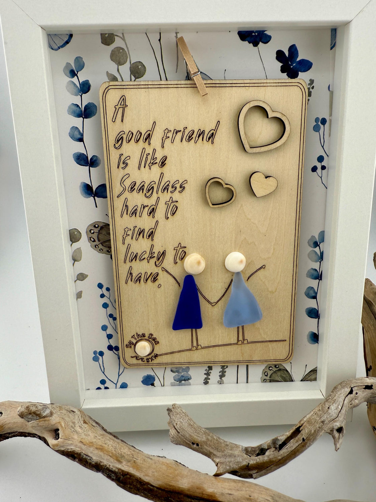 Sea Glass Friend Gift, Coastal Shelf Decor, Beach House Tabletop Decor, Handmade Friendship Keepsake