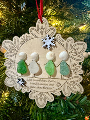 Sea Glass Friendship Ornament, Handmade Christmas Tree Decoration