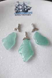 Mermaid Tail Sea Glass Necklace, Authentic Caribbean Sea Glass Pendant, Real Beach Glass Jewelry, Embrace Your Inner Mermaid