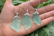 Mermaid Tail Sea Glass Necklace, Authentic Caribbean Sea Glass Pendant, Real Beach Glass Jewelry, Embrace Your Inner Mermaid