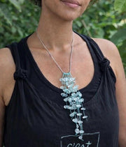 Caribbean Sea Glass Necklace & Earring Set: Knotted Pendant, Upcycled Ocean Jewelry