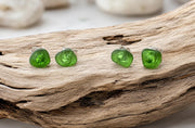 Caribbean Sea Glass & Resin Stud Earrings, Hypoallergenic Boho Jewelry