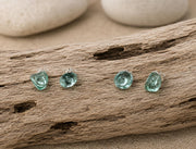 Caribbean Sea Glass & Resin Stud Earrings, Hypoallergenic Boho Jewelry