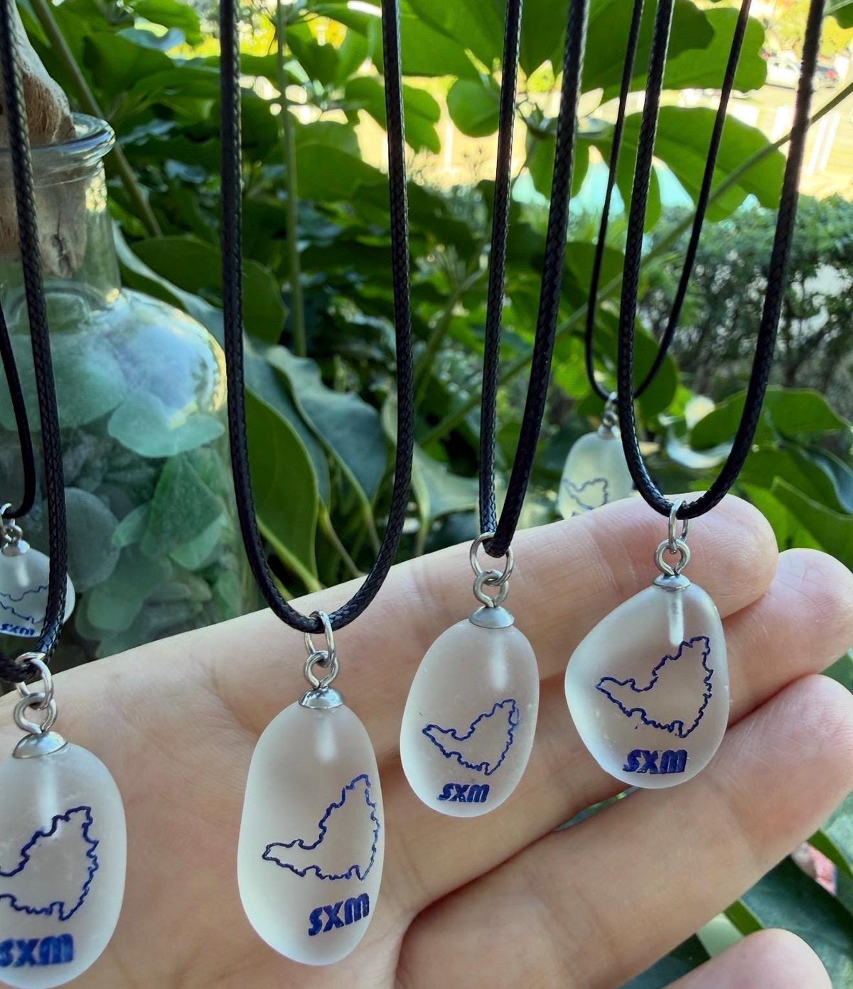 Authentic St Martin Sea Glass Necklace, Key Chain or Bracelet, SXM Island Jewelry, Real Caribbean Sea Glass Souvenir Gift