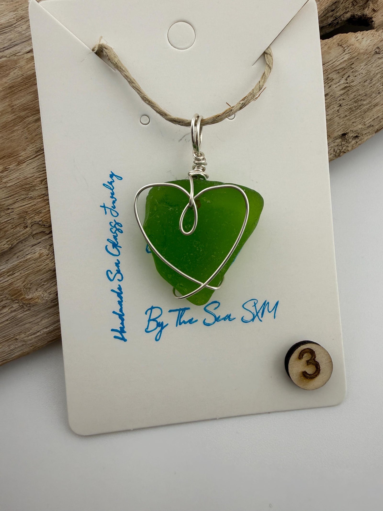 Authentic Caribbean Sea Glass Heart Necklace | Choose Your Heart | Hand Wrapped Sterling Silver Pendant | Beach Glass Jewelry