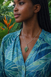 Sea Glass & Stone Pendant Necklace, Authentic Caribbean Sea Glass, Ocean-Worn Treasure, Coastal Jewelry Gift