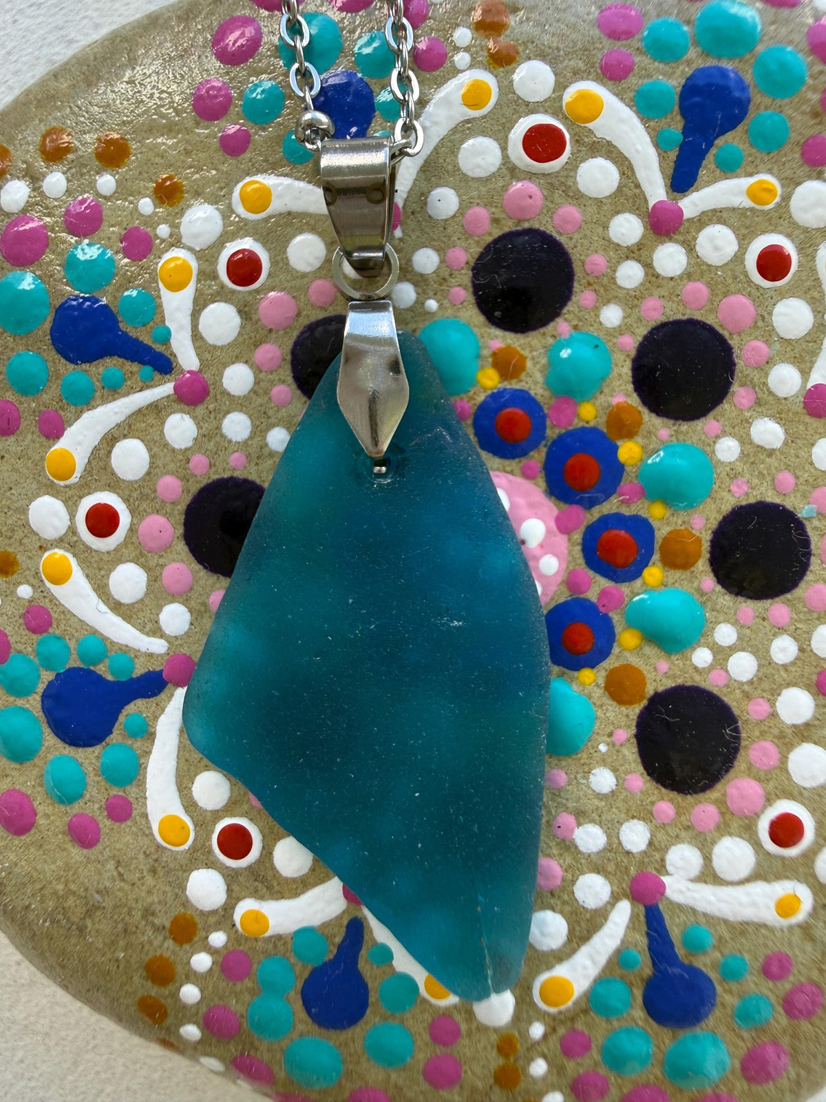 Rare Deep Turquoise Teal Sea Glass Necklace, Authentic Caribbean Beach Glass Pendant, Coastal Ocean Jewelry