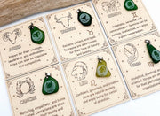 Engraved Zodiac Sea Glass Pendant: Caribbean Astrology BFF Birthday Gift