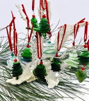 Handmade Sea Glass Christmas Tree Ornament – Caribbean Holiday Decor