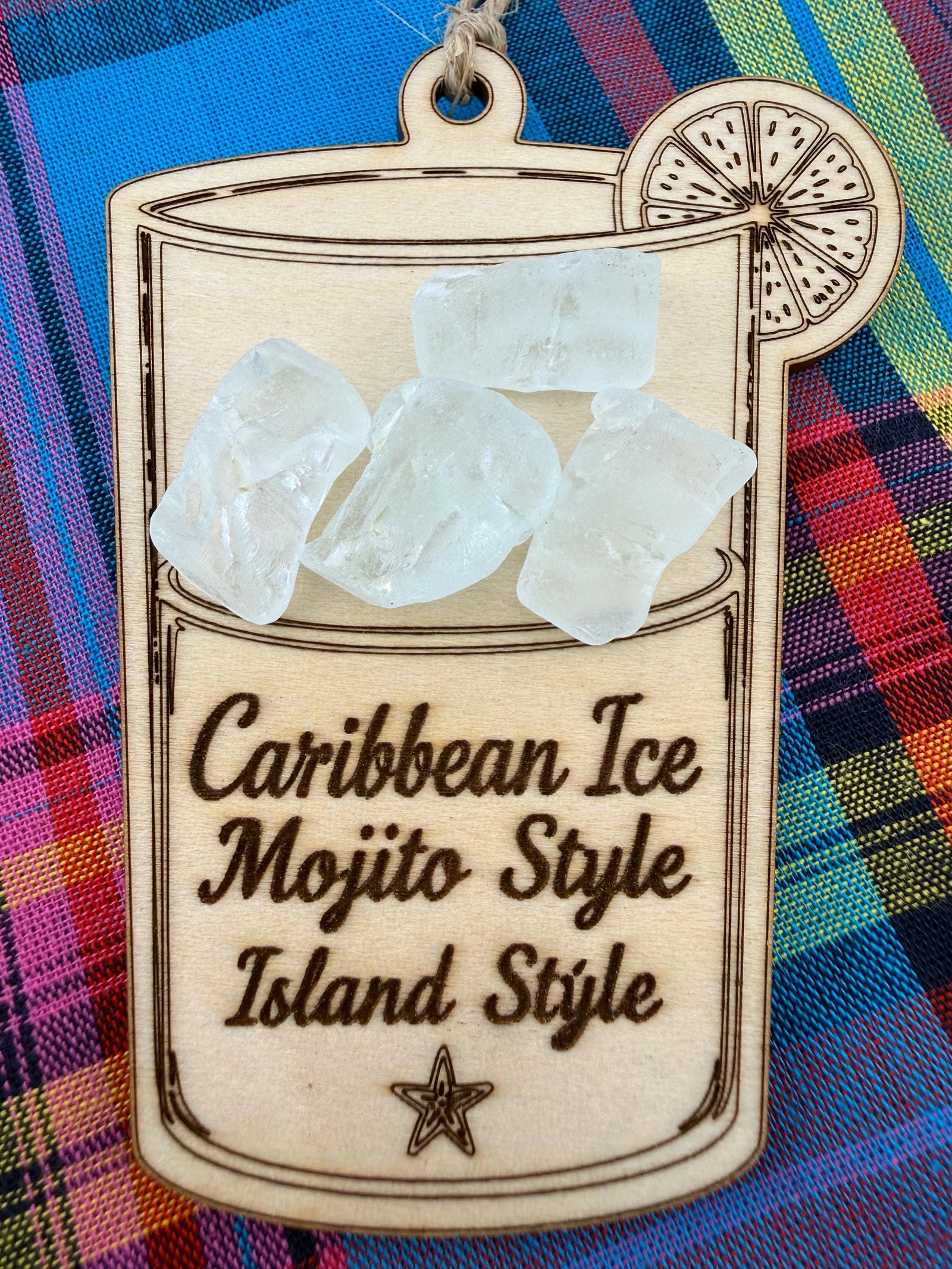 Caribbean Ice Cocktail Ornament Set, Real Sea Glass Christmas Ornaments, Mojito Piña Colada Ti Punch Pain Killer Decor