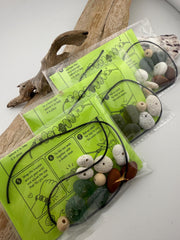 DIY Beach Treasure Friendship Bracelet Kit, Authentic Caribbean Sea Glass, Sea Bean & Coral Craft Kit, Family Activity