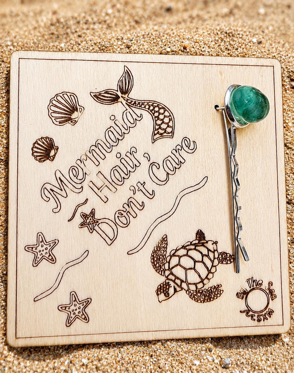Sea Glass Mermaid Hairpin: Beach Wedding Barrette - Caribbean friend, BFF Gift