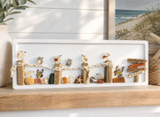 Sea Glass Shorebirds on Driftwood Pier, Handmade Coastal Beach Art, Nautical Wall Decor, NOW Available in 5” x 8” or 5” x 14”