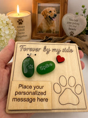 Pet Memorial, Pet Loss Keepsake Ornament: Engraved Sea Glass Paw Print Keepsake - Wearable Charm