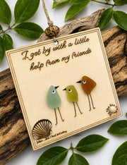 Personalized Sea Glass Bird Ornament – Engraved Friendship (Christmas) Gift