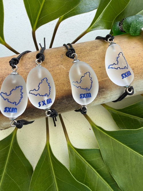 Authentic St Martin Sea Glass Necklace, Key Chain or Bracelet, SXM Island Jewelry, Real Caribbean Sea Glass Souvenir Gift