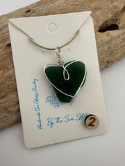Authentic Caribbean Sea Glass Heart Necklace | Choose Your Heart | Hand Wrapped Sterling Silver Pendant | Beach Glass Jewelry