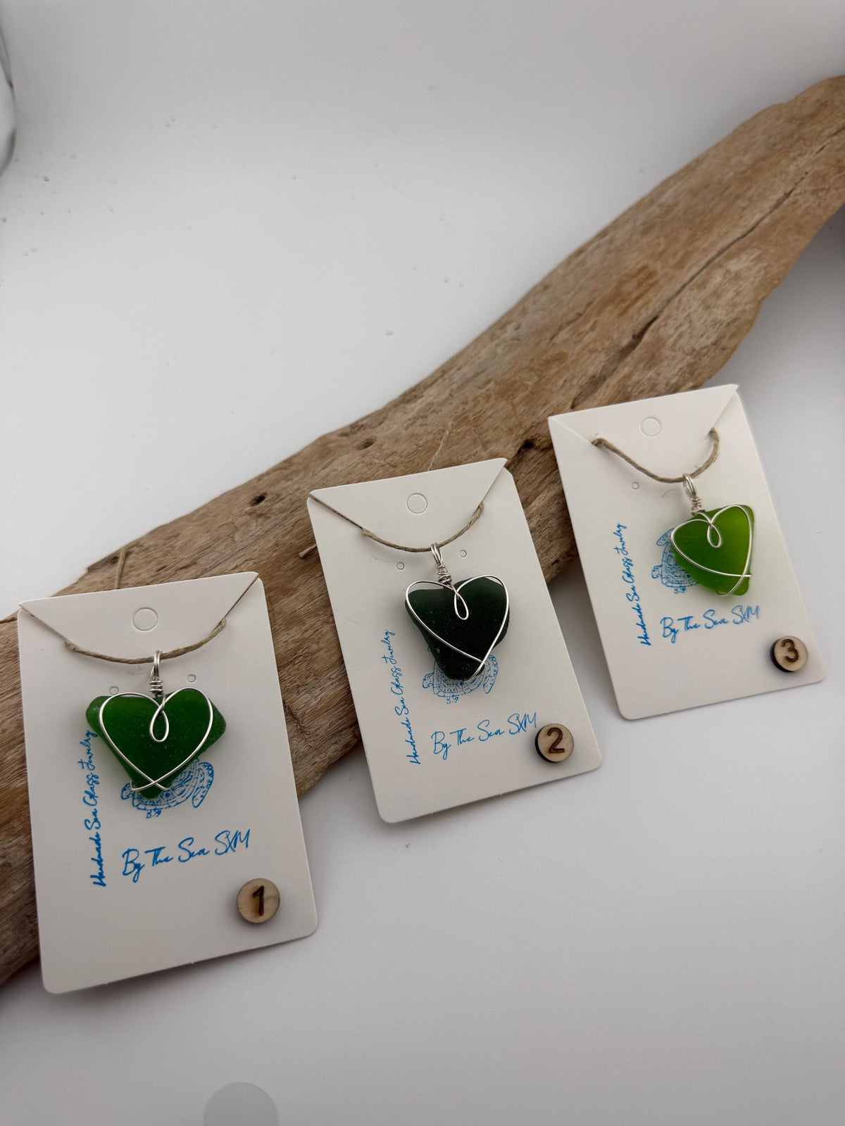 Authentic Caribbean Sea Glass Heart Necklace | Choose Your Heart | Hand Wrapped Sterling Silver Pendant | Beach Glass Jewelry