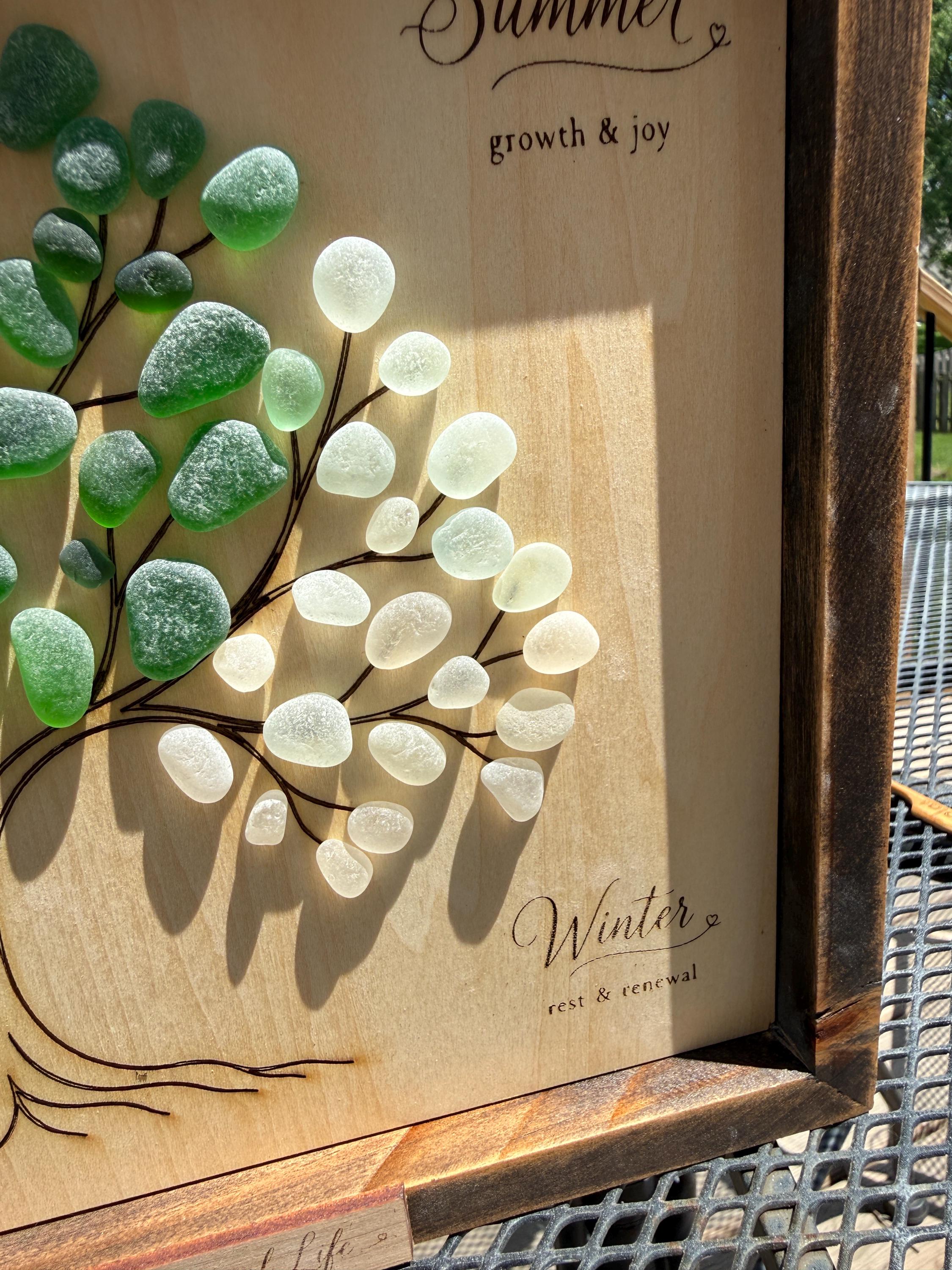 Celebrating All Seasons of Life | Sea Glass Tree of Life | Retirement, Birthday, Anniversary, Memorial & Milestone Gift