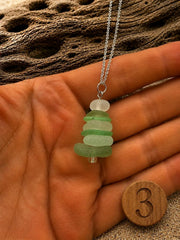 Caribbean Sea Glass Cairn Necklace, Remembrance Jewelry, Memorial Gift, Genuine Sea Glass Pendant, Coastal Jewelry