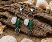 Genuine Sea Glass Bag Charm, Beach Bag Charm, Backpack Accessory, Handmade Coastal Gift for her