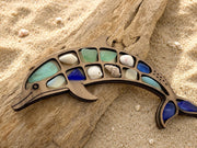 Ocean Curios™ Collection - Genuine Sea Glass Coastal Collectible with Driftwood Display.