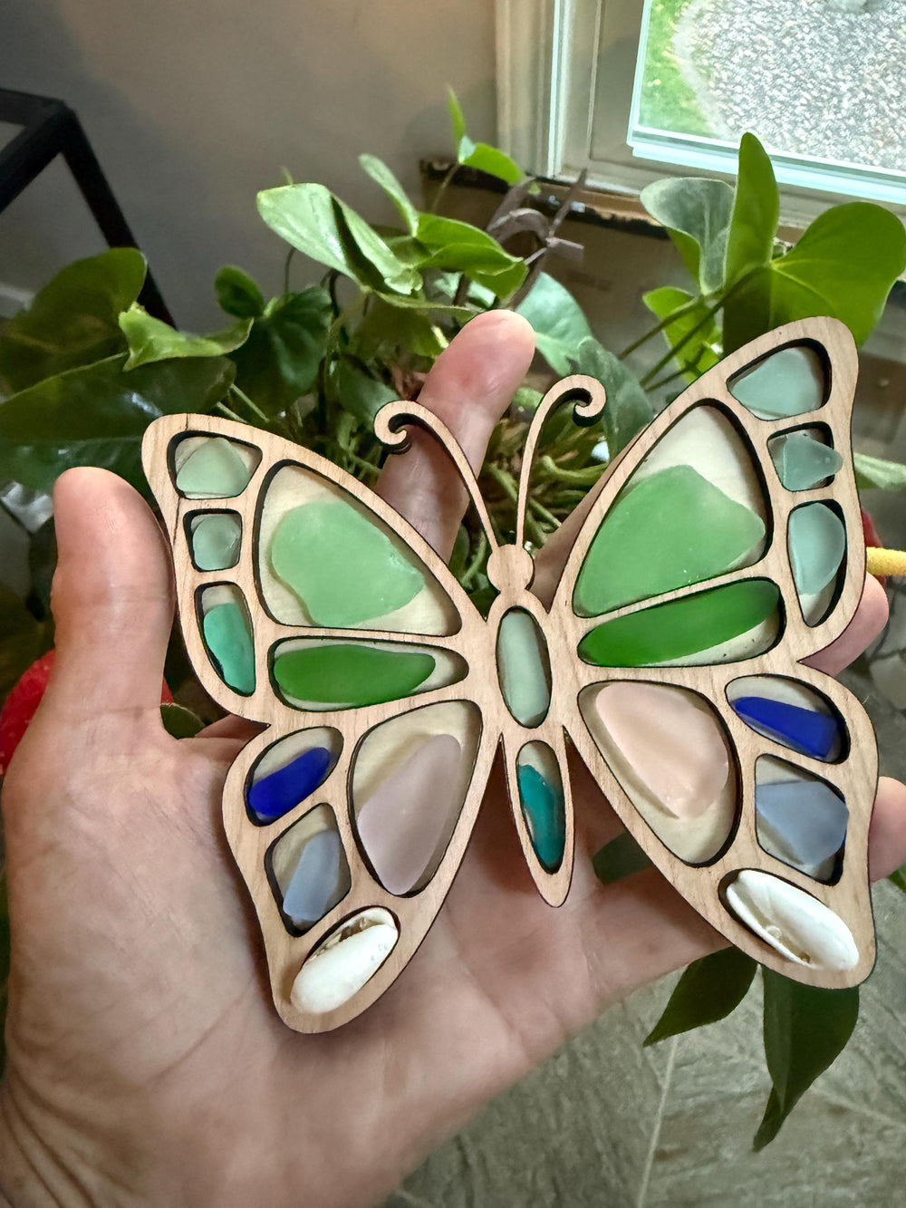Sea Glass Butterfly - One of a Kind Coastal Art - Genuine Caribbean Sea Glass - Collector Colors - Ocean Curios™