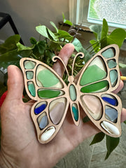Sea Glass Butterfly - One of a Kind Coastal Art - Genuine Caribbean Sea Glass - Collector Colors - Ocean Curios™