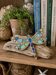 Sea Glass Dragonfly | Ocean Curios™ Collection | Handmade Coastal Garden Decor | Caribbean Sea Glass Art Gift