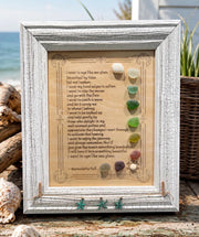 I Want to Age Like Sea Glass Poem | Framed Sea Glass Coastal Art | Inspirational Birthday Gift for Mom, Friend, Sister, Beach