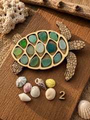 Interactive Sea Glass Turtle – Genuine Caribbean Sea Glass Coastal Curio – Ocean Treasure Turtle™