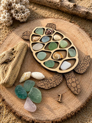 Interactive Sea Glass Turtle – Genuine Caribbean Sea Glass Coastal Curio – Ocean Treasure Turtle™