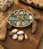 Interactive Sea Glass Turtle – Genuine Caribbean Sea Glass Coastal Curio – Ocean Treasure Turtle™