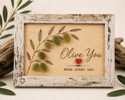 Genuine Sea Glass Olive Gifts, Ornament or Framed Sign, Friendship Gift, Anniversary Gift, Martini Lover Gift