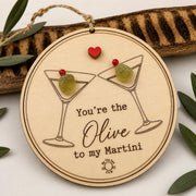 Genuine Sea Glass Olive Gifts, Ornament or Framed Sign, Friendship Gift, Anniversary Gift, Martini Lover Gift