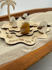Personalized Shorebird Island™ | Genuine Sea Glass Bird Family | Custom Beach Decor | Family Keepsake | Add More Birds Anytim