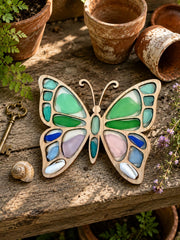 Sea Glass Butterfly - One of a Kind Coastal Art - Genuine Caribbean Sea Glass - Collector Colors - Ocean Curios™