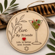 Genuine Sea Glass Olive Gifts, Ornament or Framed Sign, Friendship Gift, Anniversary Gift, Martini Lover Gift
