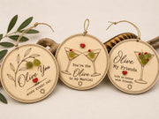 Genuine Sea Glass Olive Gifts, Ornament or Framed Sign, Friendship Gift, Anniversary Gift, Martini Lover Gift