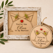 Genuine Sea Glass Olive Gifts, Ornament or Framed Sign, Friendship Gift, Anniversary Gift, Martini Lover Gift
