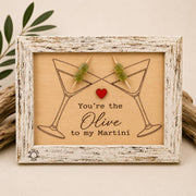 Genuine Sea Glass Olive Gifts, Ornament or Framed Sign, Friendship Gift, Anniversary Gift, Martini Lover Gift