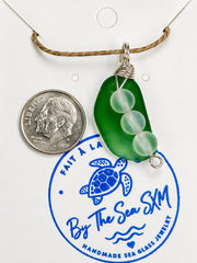 Sea Glass Peas in a Pod Necklace, Personalized 2 3 4 Pea Family Necklace, Pearl or Glass Beads, Mother Grandma Gift