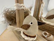 Sea Glass Shorebird on Driftwood - Coastal Beach Decor - Handmade Seaglass Bird Sculpture - Nautical Shelf Decor - Beach Hous