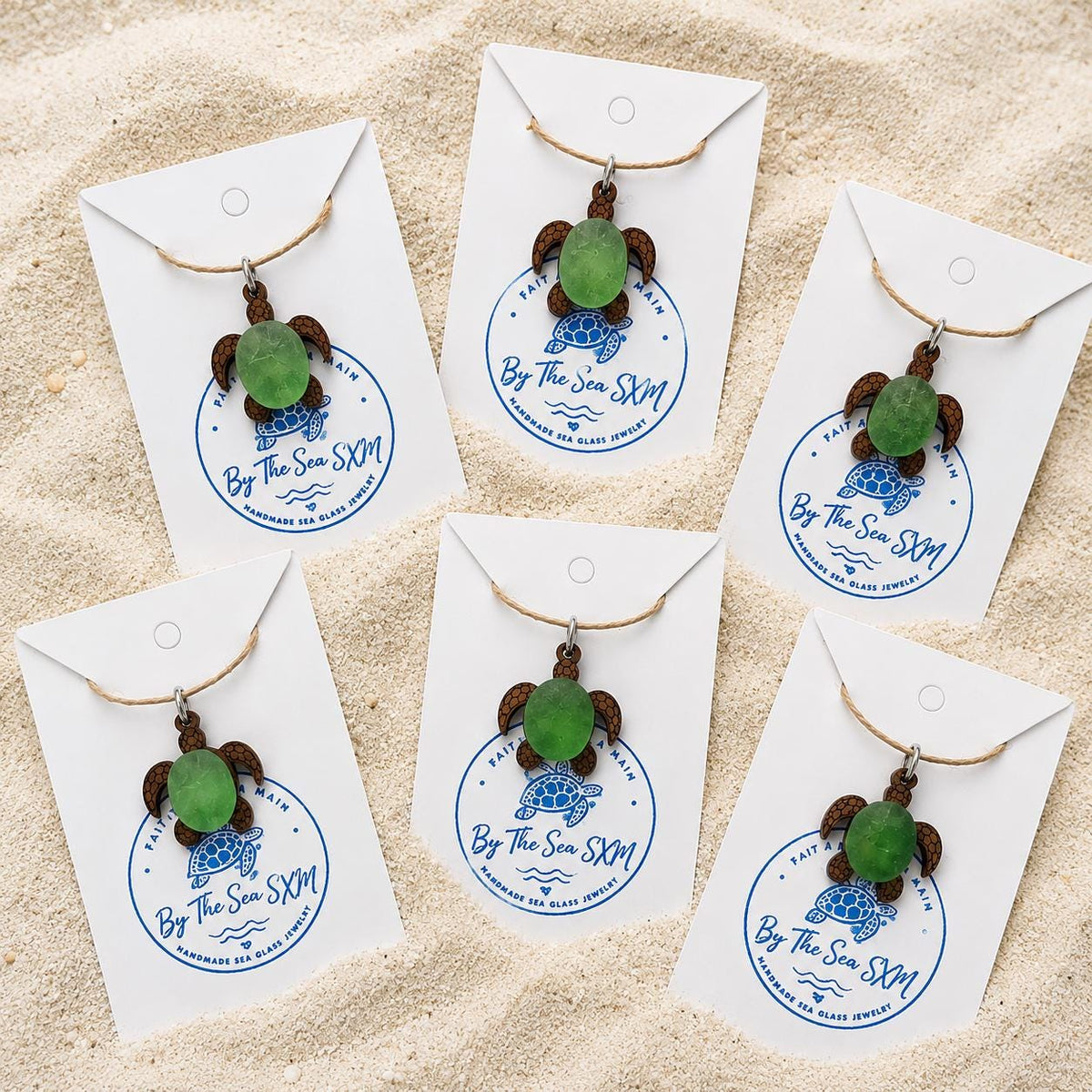 Genuine Sea Glass Turtle Necklace, Laser Engraved Wood Sea Turtle Pendant, Caribbean Beach Jewelry,  Coastal Gift