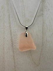 Pretty in Pink – Rare Blush Pink Authentic Caribbean Sea Glass Necklaces, Ocean Jewelry